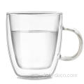 Tasse de verre double mural résistant à la chaleur de 350 ml